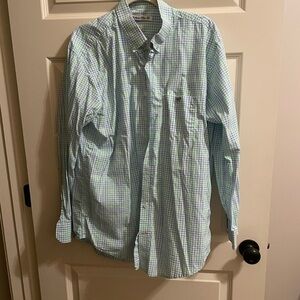 Green and White Dress Shirt with Classic Style